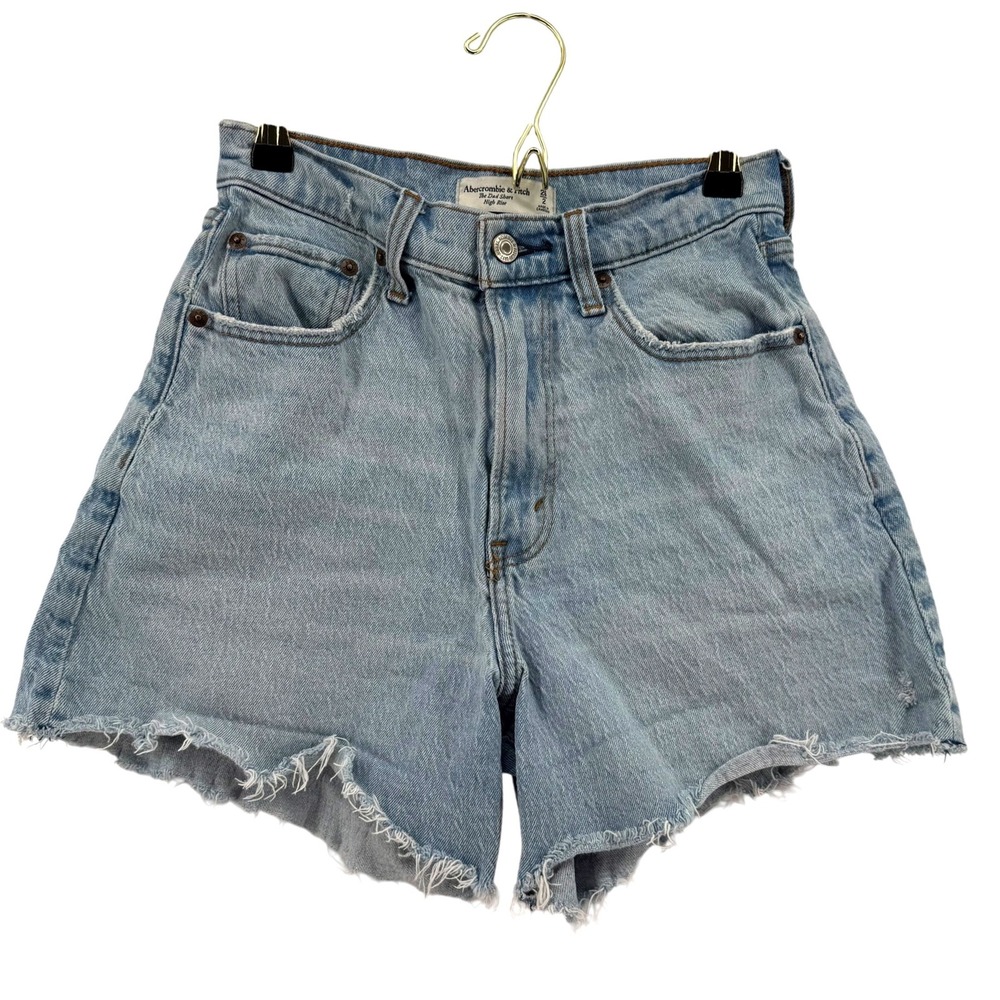 Abercrombie & Fitch The Dad Short High Rise Light Wash Denim Shorts Womens 2/26